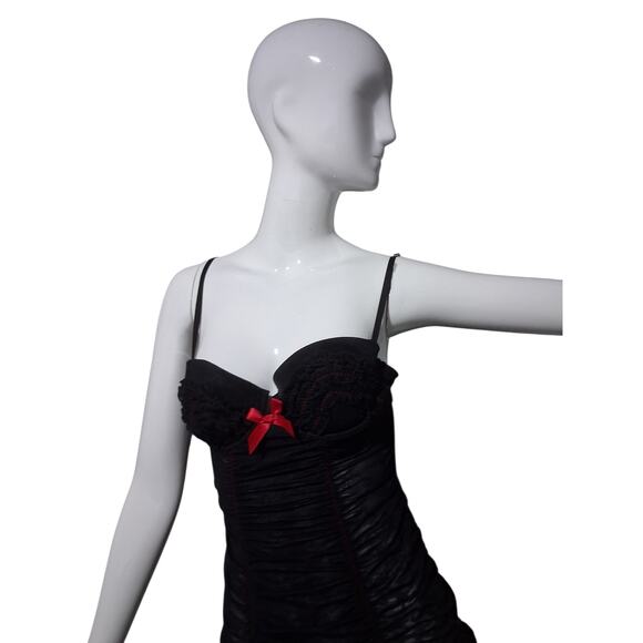 Y2K Victoria's Secret Babydoll Womens size 36B‎ Ruched Lace Garter Belt Lingerie - Picture 8 of 13